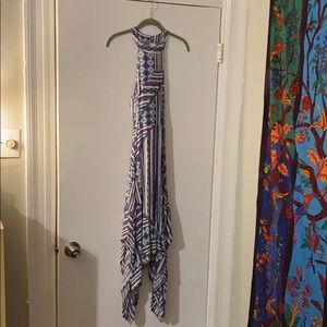 Blue patterned dress